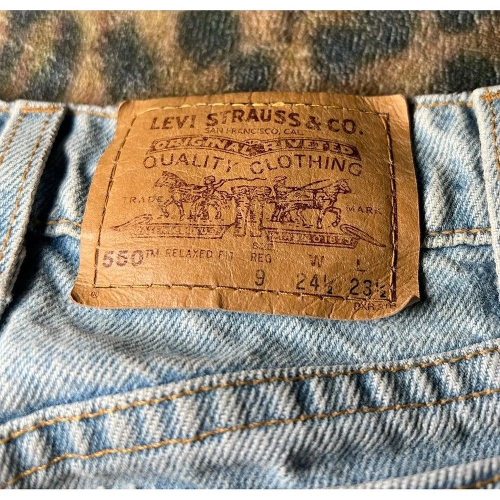 Levi's Jeans Kids Size 9 Relgular Fit 550 Denim Orange Tab Vintage